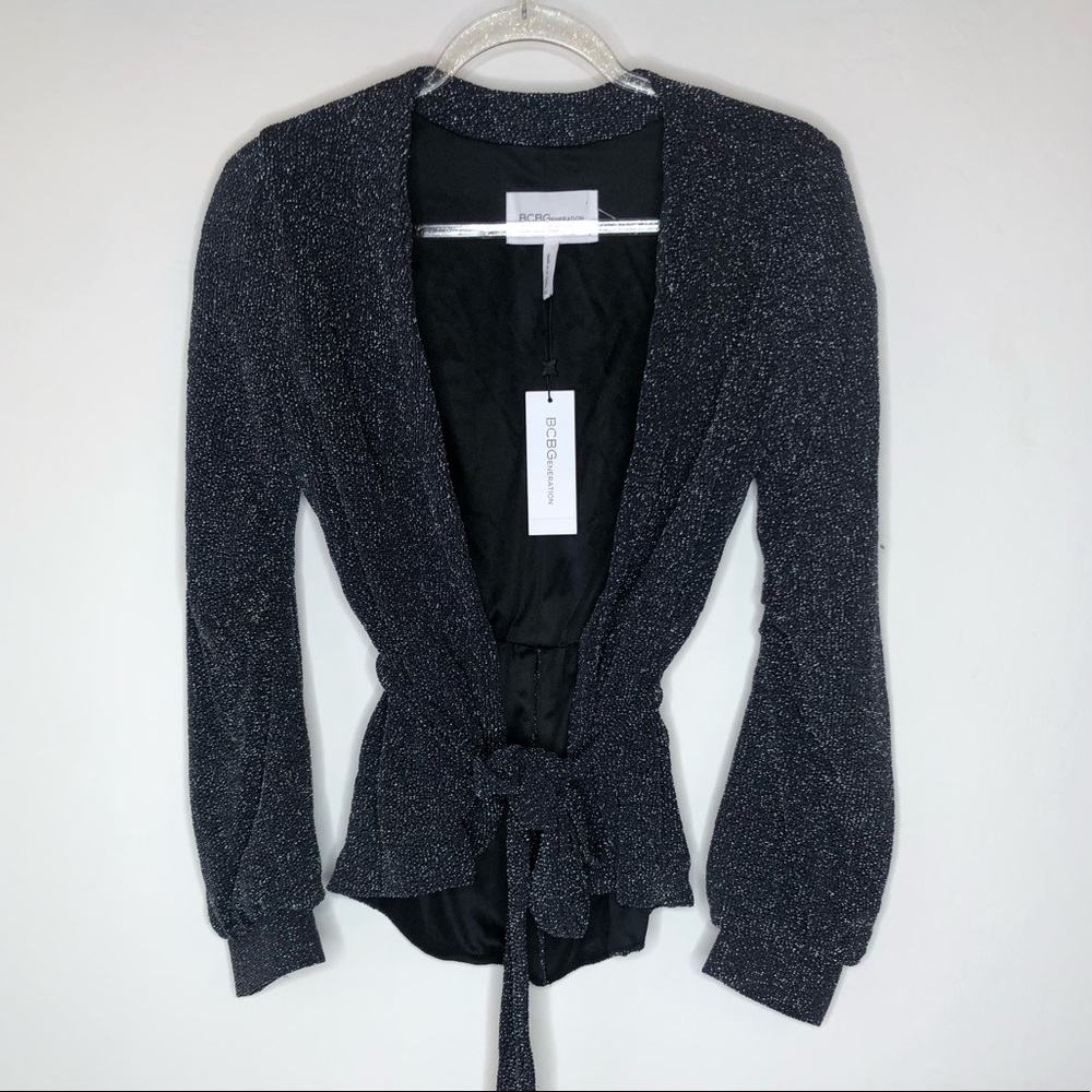 Bcbgeneration Bcbg metallic knit jacket NWT xs - Picture 5 of 8